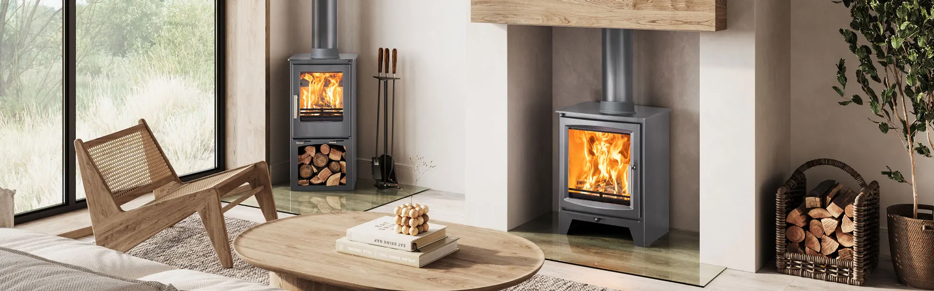 Ignite Your Colourful Side: Grey Painted Wood Burning Multi-Fuel Stoves by Ecosy+